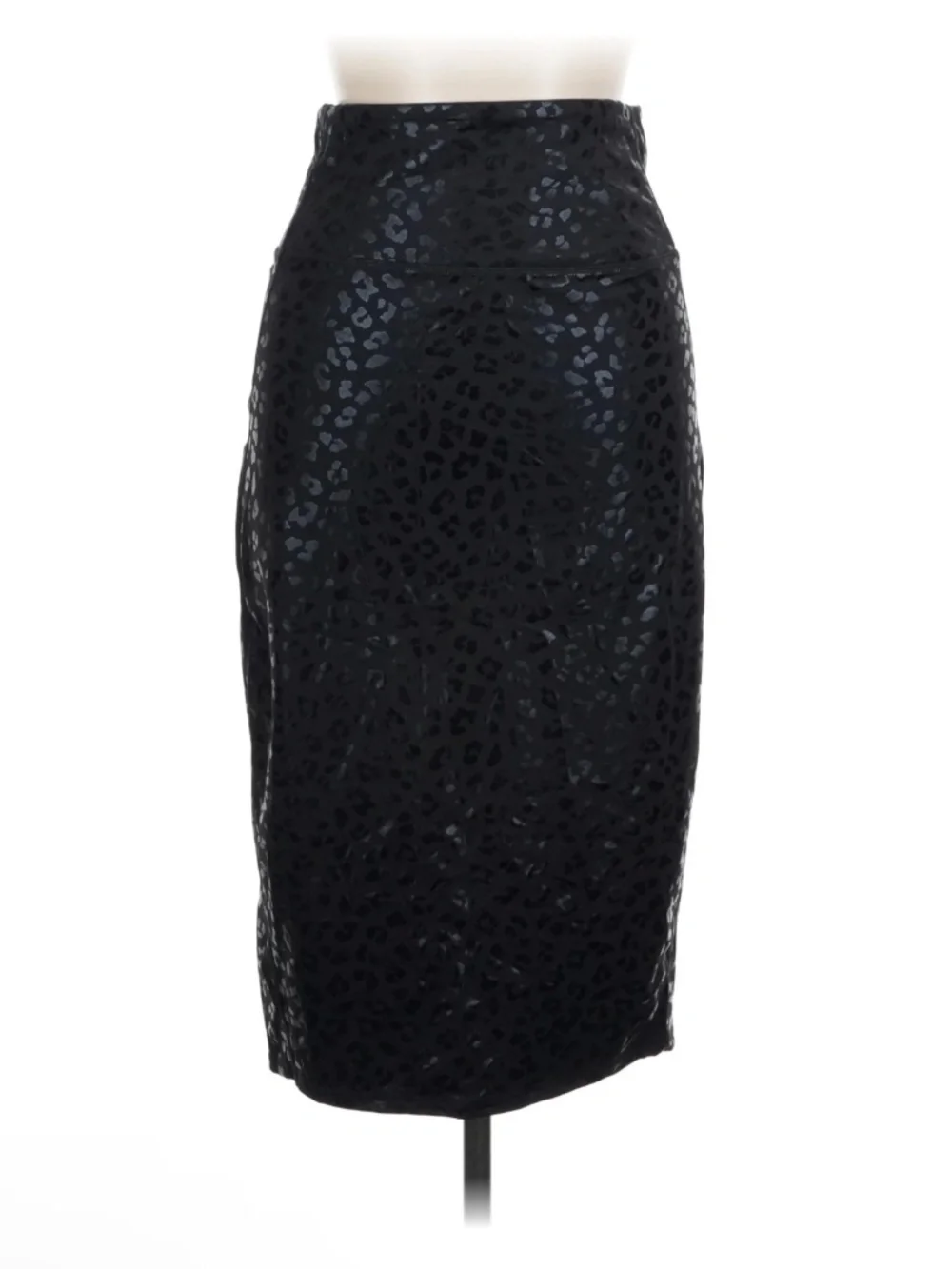 Women black leather skirt